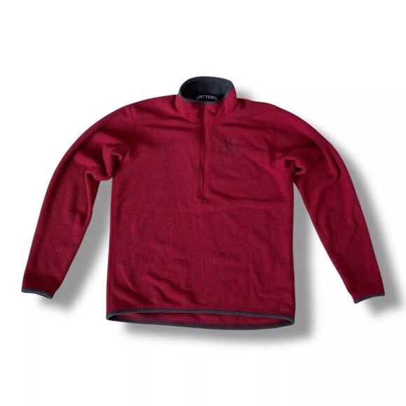 original Arc’teryx Delta AR Pullover Fleece Men’s Small Red Polartec Grid - Picture 1 of 9